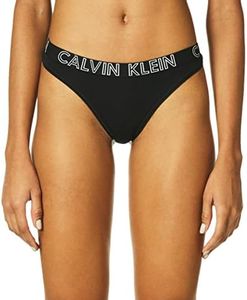 Calvin Klein Women's Ultimate Cotton Thong, Black, Medium