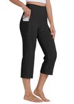 Willit Women's Yoga Capris Pants High Waist Leggings Crop Straight Leg Athletic Exercise Workout Capris 21" Black XL