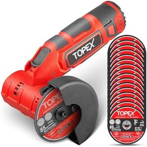 TOPEX 12V Mini Cordless Angle Grinder Cut Off Tool Set/Grinder w/Battery &Charger & Grinding Combo Discs