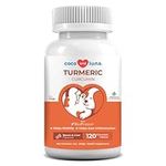 Turmeric for Dogs, Curcumin and BioPerine Anti Inflammatory Supplement, Antioxidant, Promotes Pet Mobility and Pain Relief, Prevents Joint Pain and Inflammation, 120 Natural Chew-able Tablets.