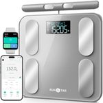 Runstar Digital Bathroom Scale for Body Weight, Body Fat, BMI 28 Measurements, Innovative 8-Electrode Smart Scales FSA or HSA Eligible with Voice Prompt Function High Accurate Bluetooth Weight Machine