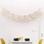 FOCCTS Wall Hanging Tapestry Bohemian Macrame Woven Handmade Cotton Rope Home Decor Craft Christmas Birthday Presents, 110 x 20cm