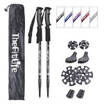 TheFitLife Nordic Walking Trekking Poles - 2 Pack with Antishock and Quick Lock System, Telescopic, Collapsible, Ultralight for Hiking, Camping, Mountaining, Backpacking, Walking, Trekking (Black)