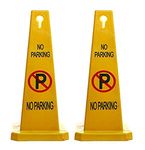 DARIT [Pack Of 2] No Parking Roadblock Safety Cones Plastic Road Cone Ice Cream Cone Custom Traffic Cone (2)