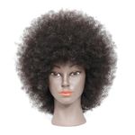 Tcwuzick Training Head African American with 100% Human Hair Mannequin Head Cosmetology Afro Hair Manikin Head for Practice Styling Braiding with Clamp Holder