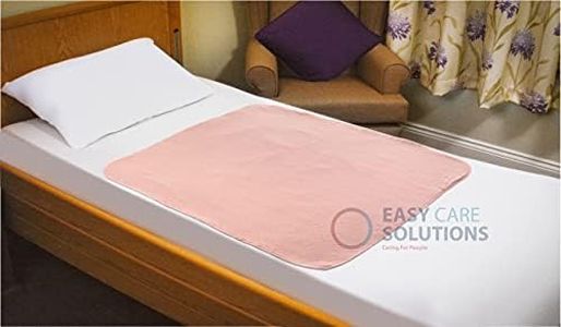 1 x Easy Care Solutions Washable Bed Pad Protector without Tucks/Flaps | 85 cm x 90 cm | Premium Quality Washable bed wetting sheet for adults or children with Incontinence | Reusable Pink Bed Pads |