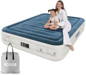 VOSSER Air Mattress Full with Built in Pump,Inflatable Mattress 2 Mins Self-Inflation/Deflation,Thicker Blow up Mattress Leak-Proof,Flocked Top Air Bed with Storage Bag for Home, Camping & Guests