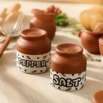 The Decor Mantra Salt Pepper Set for Dining Table & Kitchen Ceramic Salt and Pepper Shakers Set Dispenser Set Suitable for Home | Cafe | Dining Table | Kitchen (60 ML) (Brown & White)