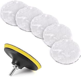 Kshineni 7 Pcs 6 Inch (150mm) Wool Polishing Buffing Pad Car Polisher Buffer Drill Attachment with M14 Drill Adapter