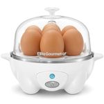 Elite Gourmet EGC-007## Rapid Egg Cooker, 7 Easy-To-Peel, Hard, Medium, Soft Boiled Eggs, Poacher, Omelet Maker, Auto Shut-Off, Alarm, 16-Recipe Booklet, BPA-Free, White