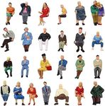 P4806 25 pcs All Seated Figures O Gauge 1:50 Scale Painted People 2.59-3.28cm or 1.02''-1.29'' Model Railway New