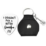 Birthday Gifts for Grandpa Guitar Picks Keychains Gifts for Men Musician Guitar lover Grandfather Papa Christmas Gift from Grandchildren I Couldn’t Pick A Better Grandpa Keychain