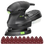 GALAX PRO 200W Detail Sander, 12000 OPM Electric Orbital Sander, Detail Mouse Sander Paired with Dust Collection and 10 Pieces of Sandpaper