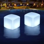 Solar Floating Pool Lights, Color Changing Solar Pool Lights That Float for Inground Pool, 5.6 Inch Cube RGB LED Pool Lights IP68 Waterproof Floating Lights for Pool, Hot Tubs, Party, Wedding Decor