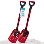 BIRDROCK HOME Folding Emergency Snow Shovel - Compact Tool for Winter Survival, Car, Snowmobiles, ATV - Lightweight Collapsible Gear for Skiing, Camping, Mud, Avalanche, Sand, Adventure - 34”, 2 Pack