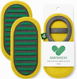 BabyShocks Real Grip That Won’t Slip 2-Pack Baby Non-Slip Grip Socks with Full Grip Sole & Stay-On Fit (6–12 Months)