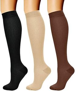 CHARMKING Compression Socks for Women & Men Circulation (3 Pairs) 15-20 mmHg is Best Support for Athletic Running Cycling (2X,Multi 54)