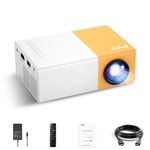 Mini Projector, PVO Portable Projector for Cartoon, Kids Gift, Outdoor Movie Projector, LED Pico Video Projector for Home Theater, Video can Directly Mirror to The Projector Through a Data Cable