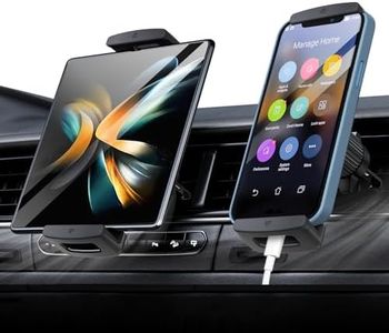 xuenair Z Fold 5 Car Mount, [360° Rotatable& Firmly Grip & Never Fall Off] Vent Tablet Mount for Car, iPad Mini Car Mount for Samsung Z Fold 6 5 4 3 iPhone Google Motorola LTC Phones