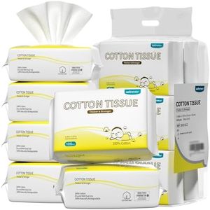 Winner Baby Cotton Tissue, Soft Baby Dry Wipe, Wet and Dry Use, Made of Pure Cotton, 600 Count Unscented Disposable Facial Cotton Tissues for Baby Sensitive Skin