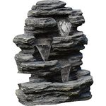 Pure Garden Cascade Rock Outdoor Fountain