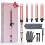 Bestauty Automatic Curling Iron, 0.75(2 PCS)/1/1.25" Interchangeable Ceramic Coating Heating Iron Barrels, Quick Heating Hair Curler 360° Rotating for Waver Curl, 4 Adjustable Temperature 320°F-430°F