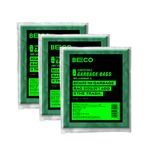 Beco Eco Friendly Flat Compostable Green Garbage Bags for Dustbin | 45 Pcs | Medium 19 X 21 Inches | Pack of 3