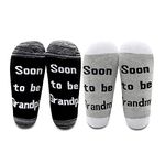 LEVLO New Nana New Papa Gifts Soon to be Grandpa/Grandma Socks Gifts for New Grandparents To Be Socks, 2 Pairs/Set-mid Calf-grandpa&grandma, Small-Medium