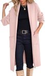 ANRABESS Women's Cardigan Long Sweater Oversized Open Front Knit Duster Coat 2024 Trendy Lady Fall Coatigan Outerwear 934Light Pink-L