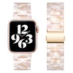 BesBand Band Compatible with Apple Watch Strap 38mm 40mm 41mm, Resin Bands iWatch Bracelet for Series 9 8 7 6 5 4 3 2 1 SE, Lightweight Elegant Dressy Straps for Women Men, Pink Flower