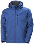 Helly Hansen Men's Hooded Crew Midlayer Fleece Lined Waterproof Windproof Rain Jacket, 606 Deep Fjord, S