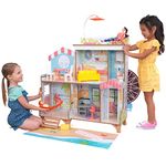 KidKraft Ferris Wheel Beach Wooden Dolls House with Furniture and Accessories Included, 3 Storey Play Set with Hammock and Beach Chair for 12 Inch/30 cm Dolls, Kids' Toys, 20053