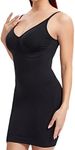 Joyshaper Shapewear Slips for Under Dresses Cami Silp Dress for Women Tummy Control Seamless Body Shaper Full Silps, Black, Large