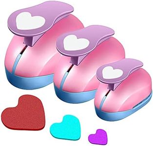 VSREI Perforadora de papel creativa Corazon, perforadora de fantasía hecha a mano para proyectos de bricolaje,fabricación de tarjetas (forma de corazón)-Juego de 3 tamaños 9/15/24mm -Color aleatorio