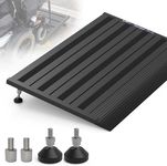 Nuvium Threshold Ramp for Doorways, 1100lbs Load Capacity, Adjustable Height 2.8"-4.4" Aluminum Wheelchair Ramp with Heightening Screws and Swivel Angle Leg,22”Wide Curb Ramp for Trolley,Power Chairs