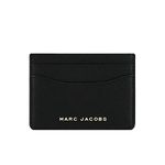 Marc Jacobs M0016997 Black With Gold Hardware Daily Card Women's Pebbled Leather Case, Black, Minimalist