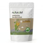 Naturalist Sprouted Bajra Flour 400g | Premium Sprouted Pearl Millet Flour | High Fiber & Protein Rich Millet Atta | Gluten Free Flour for Roti, Bhakri, Dosa & Healthy Baking | Natural & Nutritious Superfood