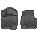 Husky Liners Weatherbeater Floor Mats | Fits 2015 - 2024 Ford F-150 SuperCrew/SuperCab (Includes 2022 - 2024 Lightning Model) | Front Row, 2-pc Black - 18361