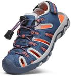 DREAM PAIRS Boys Girls Summer Outdoor Athletic Sport Sandals Walking Hiking Hook and Loop Adjustable Multicolor for Toddler/Little/Big Kids,Size 5 Toddler,Navy/Light/Grey/Orange,160912-K