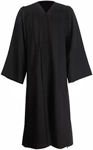 GraduationMall Unisex Matte Graduation Gown for High School & Bachelor | Choir Robes for Church | Judge Robe Costumes Black Large 51(5'6"-5'8")