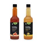 GOOD&MOORE Combo of 2 | Sugar free Caramel, Sugar free Vanilla | For Coffee, Milkshake, Frappe, Cold-coffee, Pancakes and more | Diabetic Friendly | Concentrated Syrup | Premium Syrup | (750ml x 2)