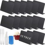 19PCS Price Tags Set, Food Labels for Buffet, Mini Chalk Board with Pen, Black Reserved Table Top Sign, Blackboard for Cheese Cake Board Signs/Craft Stall Display Stand Cards/Buffet Food Tags Markers