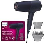 Philips Hair Dryer 5000 Series, ThermoShield Technology, Ionic, with Nozzle and Hair Diffuser, 2300W, Model BHD510/03