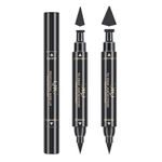 Winged Eyeliner Stamp, TEOYALL Wing Long Lasting Liquid Eye liner Pen,Waterproof, Smudgeproof and Sweatproof,2 Pack Dual Ended Pencil (Thick&Thin)