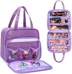 LoDrid Doll Tote Carrying Case Compatible with LOL Surprise Dolls All, Hanging Organizer Storage Bag with 6 Clear Window Pockets for Girls, Bag Only, Purple,(Patent Design)