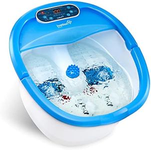 Ivation Foot Spa Massager - Heated Bath, Automatic Massage Rollers, Vibration, Bubbles, Digital Adjustable Temperature Control, 3 Pedicure Attachments