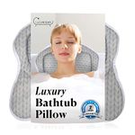 Lady McBath Bath Pillow - Luxury Bath Pillows for Tub Neck and Back Support - Powerful Suction Cups, Machine Washable Bathtub Accessory for Relaxation (Gray)