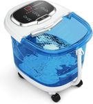 Giantex Foot Spa Bath Massager 3 in 1- Heat, 6 Motorized Massage Rollers, Adjustable Water Shower, Time & Temperature Control, Multifunctional Feet Bath Tub for Tired Foot Stress Relief (Blue)