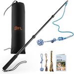 Upgraded Flirt Pole for Dogs - Extendable Dog Flirt Pole with Detachable Interactive Toys - Flirt Stick for Small Medium Large Dogs Training Playing Exercise, Reinforced Aluminum Alloy(Pole-40in Max)