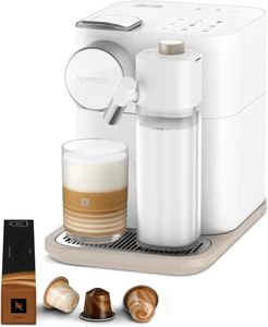 Nespresso Gran Lattissima Coffee Machine – Milk Frother, White, Starter Capsule Set